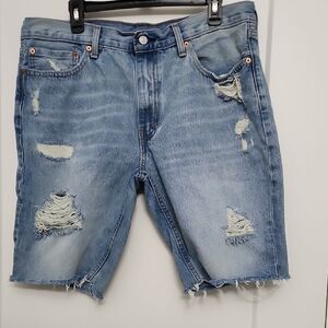 Levi's Light Blue Distressed Jean Shorts